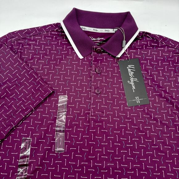 Walter Hagen Performance‎ Geo Purple Golf shirt Size Small New NWT - Picture 1 of 4